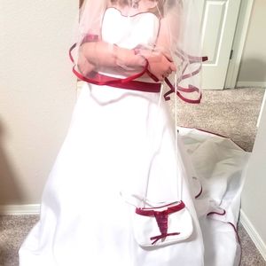 Red and white wedding dress bundle
